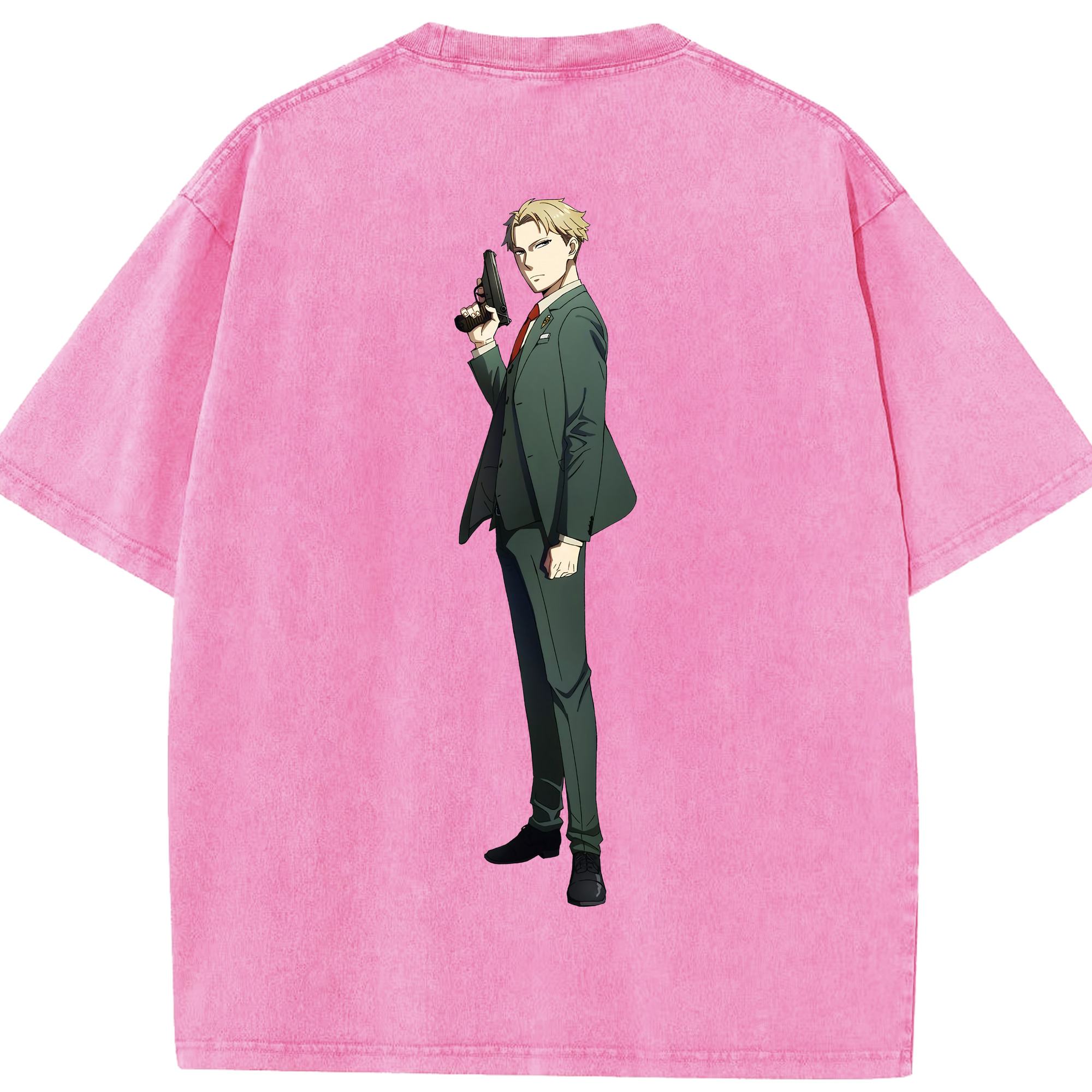 （画像用） SPY×FAMILY间谍家家酒 綿100% ヴィンテージ風 半袖Tシャツ（背面プリント）